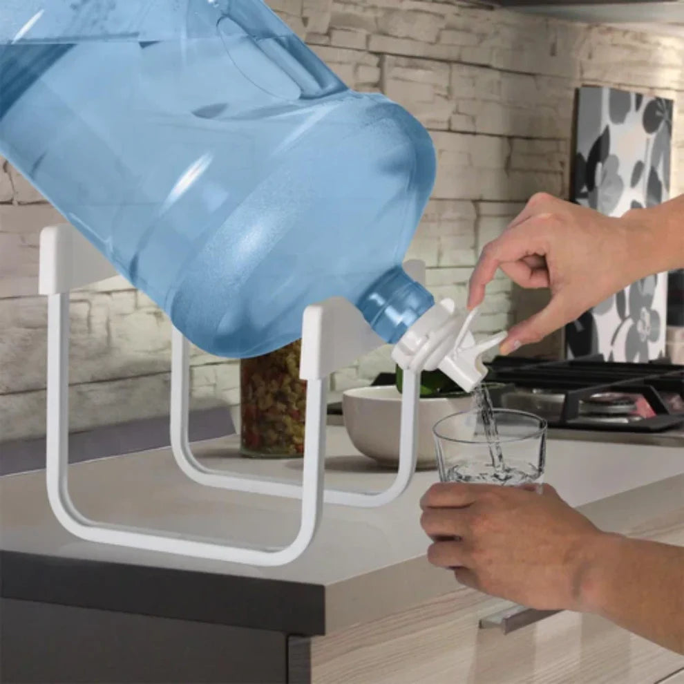 SOPORTE PARA BOTELLON DE AGUA DE ACERO INOXIDABLE + BOQUILLA
