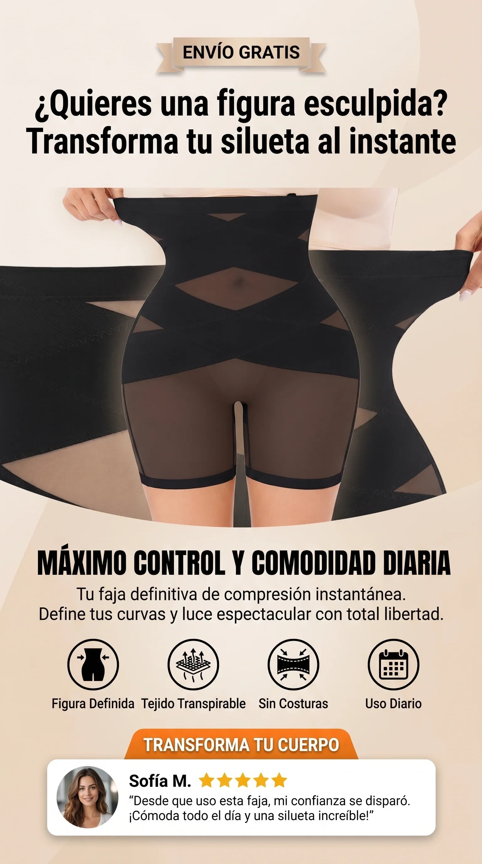 Faja de compresión Cruzada Short Slimcurve